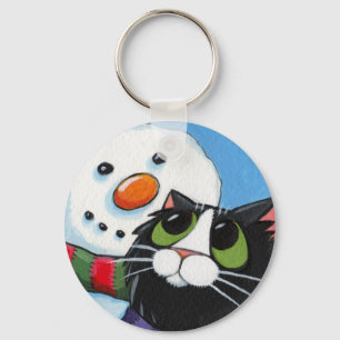 Frostigt och Sox - julkatt Keychain Nyckelring