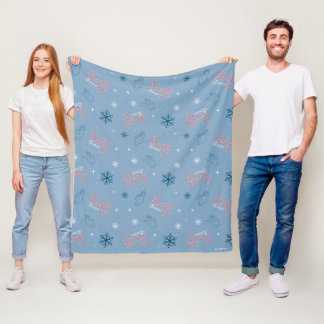 Frostigt Snögubbe Blue Snowflake Mönster Fleecefilt