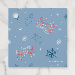 Frostigt Snögubbe Blue Snowflake Mönster Gåvor Etiketter