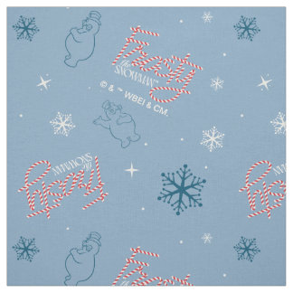 Frostigt Snögubbe Blue Snowflake Mönster Tyg