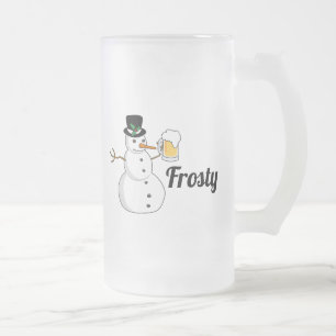 Frostigt snögubben frostat ölglas