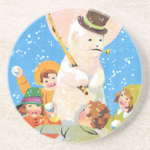 Frostigt snögubben och barnen underlägg