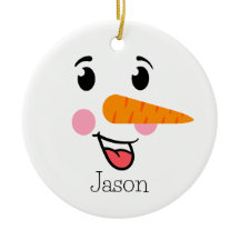 Frostiskt Snögubbe Lycklig Ansikte