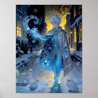 Frostmaker of a Moonlit Street – A Winter Portrait Poster