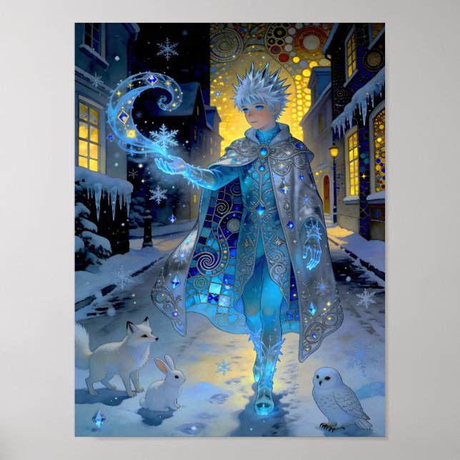 Frostmaker of a Moonlit Street – A Winter Portrait Poster (Framsidan)