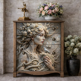 Frostnymf Eterisk vintergudinna decoupage