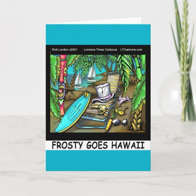 Frosty åker till Hawaii Rolig jul Helgkort (Framsida)