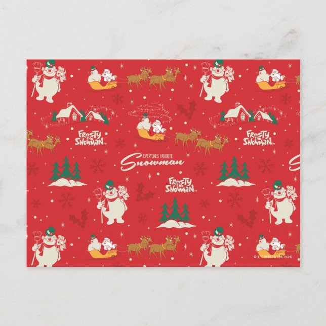 Frosty - allas favoriter Snögubbe Mönster Helg Vykort (Framsida)