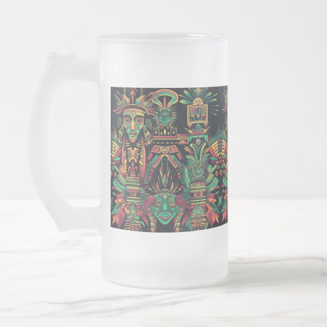 Frosty Blue "Aztec Dream" 473 ml glas Mugg (Vänster)