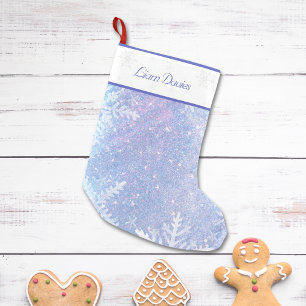 Frosty Blue Personlig-julklapp Liten Julstrumpa