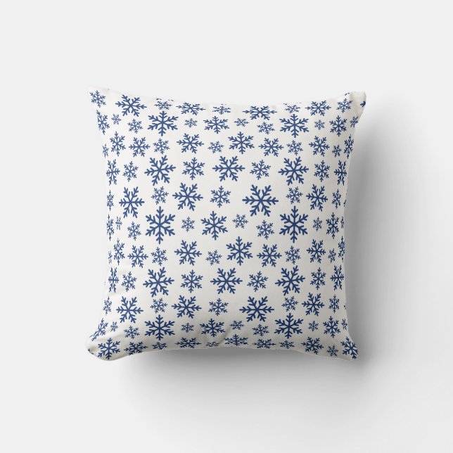 Frosty Blue Snowflake Winter Home Gift Dekoration Kudde (Framsida)