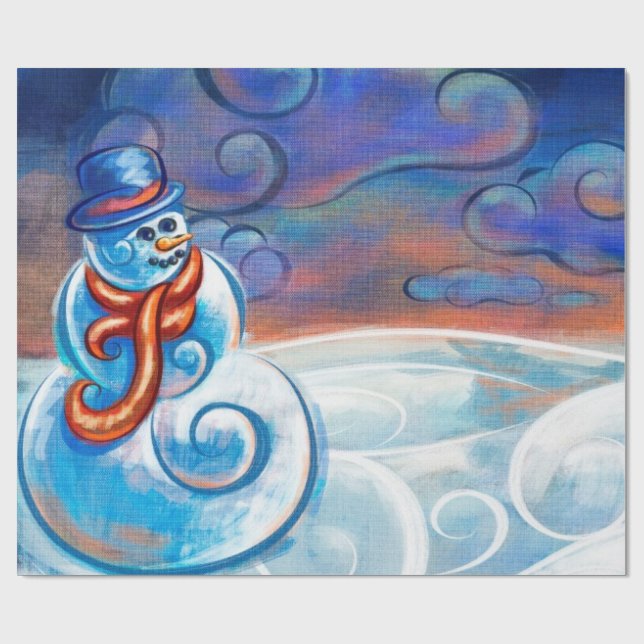 Frosty Blues Art Wrapping Papper Presentpapper (Platt)