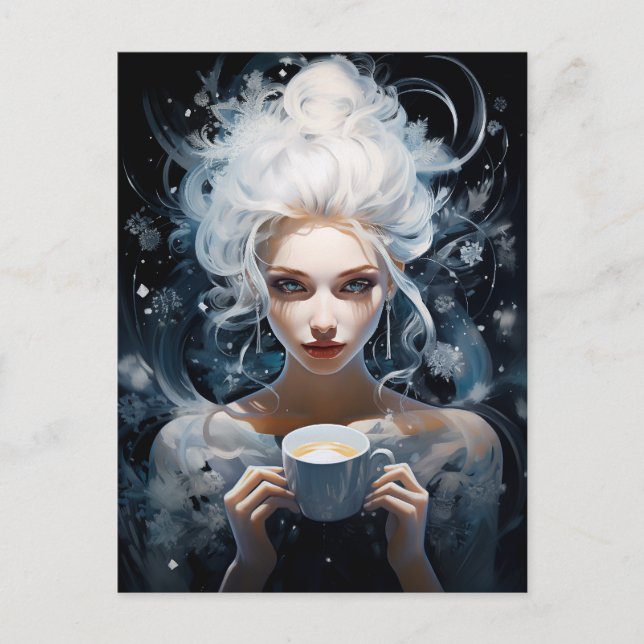 Frosty Brews: Winter's Elixir for Coffee Aficionad Helg Vykort (Framsida)