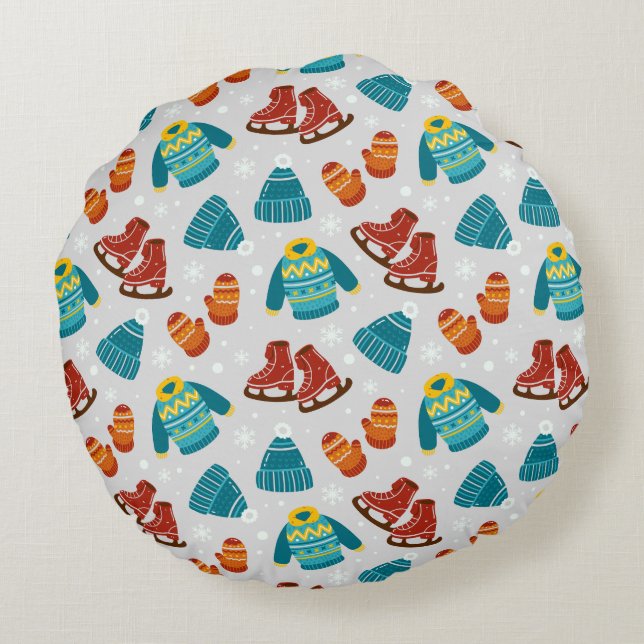 Frosty Dagays Mysigt Rund Kudde (Baksidan)