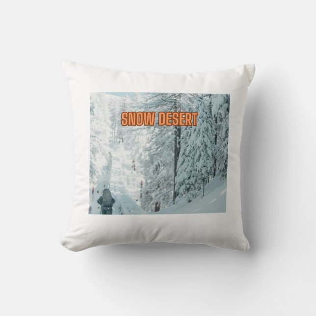 Frosty Dreams: Snö Fält Pillow Cover Kudde (Framsida)
