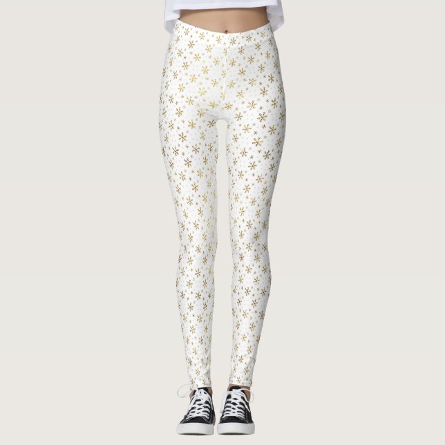 Frosty Elegance Snowflake-Helgdag Leggings (Framsida)