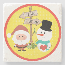 Frosty eller Santa? Hur går det till jul? Stenunderlägg