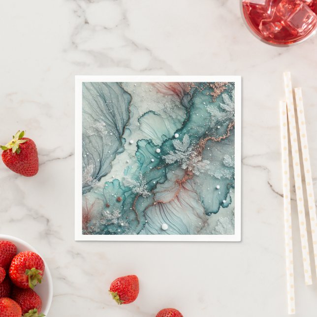 Frosty Fall Morgon Alcohol Bläck Decoupage Papper Pappersservett (Insitu)