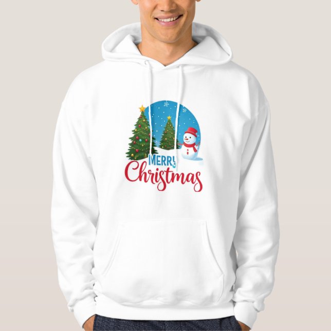 "Frosty Family: Light Blue Winter Wonderland Desig Hoodie (Framsida)
