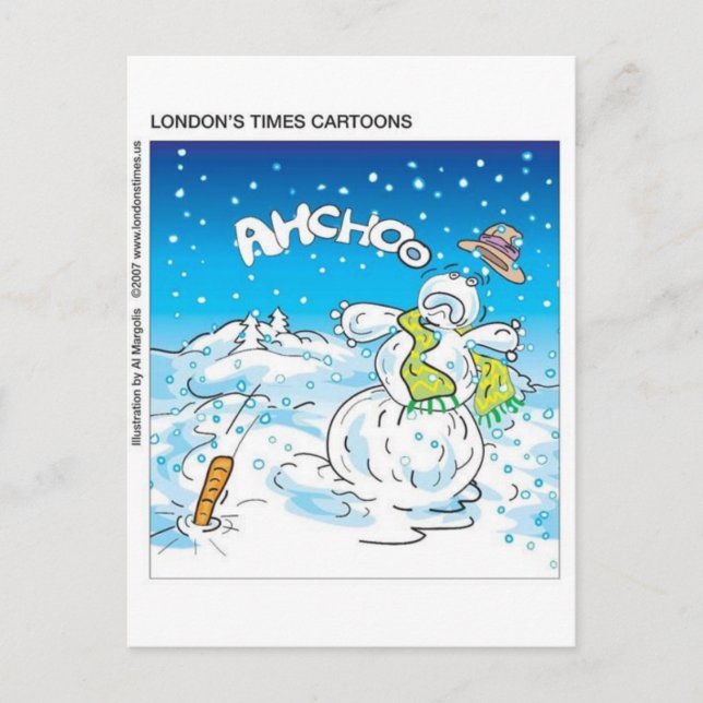 Frosty Fiskar Flu-julklappar och julklappar Helg Vykort (Framsida)