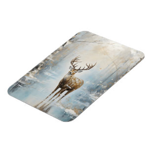 Frosty Forest Woodland Hjort Magnet