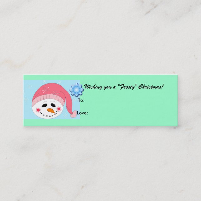 Frosty - gifttag mini visitkort (Framsida)