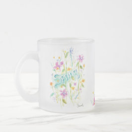 Frosty Glass Flower Tea Coffee Mugg
