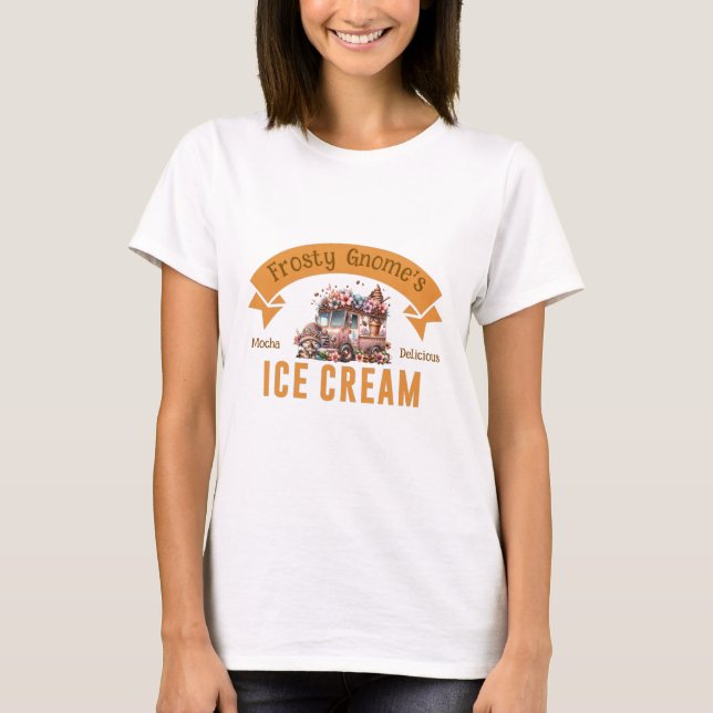 Frosty Gnome's Mocha Delicious Ice Cream T Shirt (Framsida)