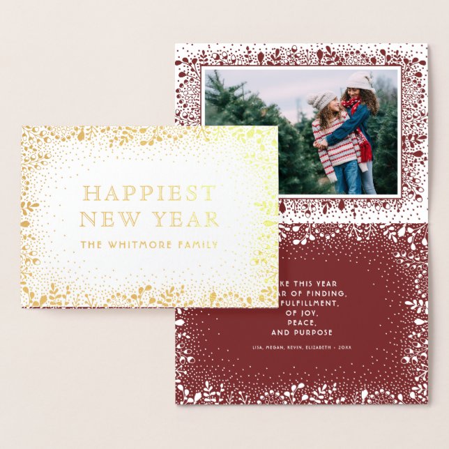 Frosty Grenar Helgdag Photo Folierat Kort (Display)