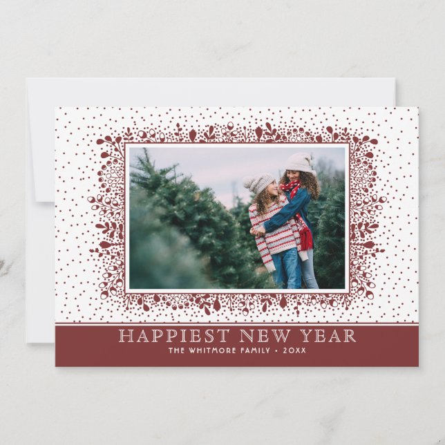 Frosty Grenar Winter Helgdagars Photo Julkort (Framsida)