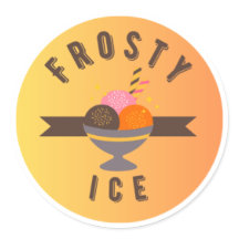 Frosty Ice – Retro Glasskrona Logotyp