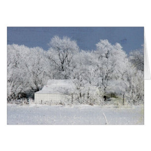 Frosty Iowa Farm Blank All Occassion Hälsningskort