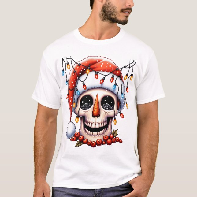 Frosty Jolly Skull Shirt jul Snögubbe Skull T Shirt (Framsida)