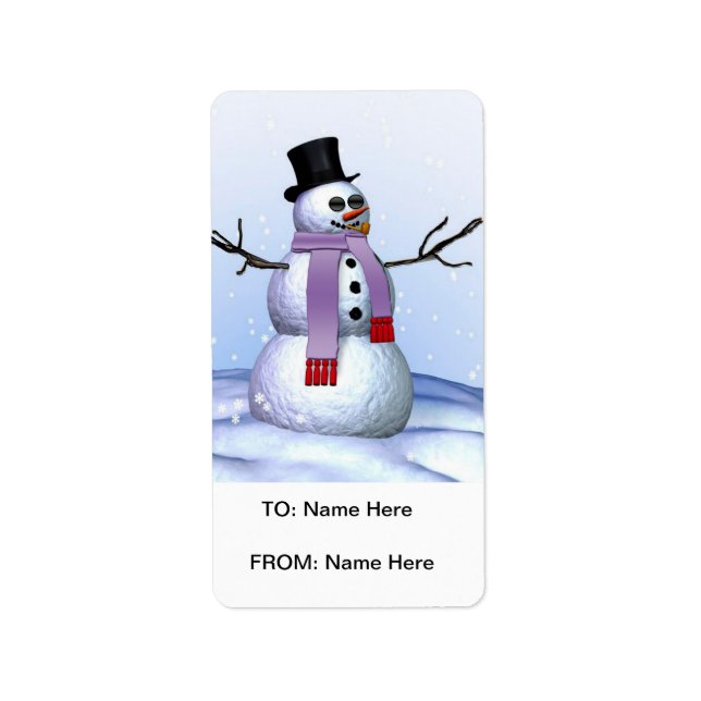Frosty Julklapp-etikett Adressetikett (Framsidan)