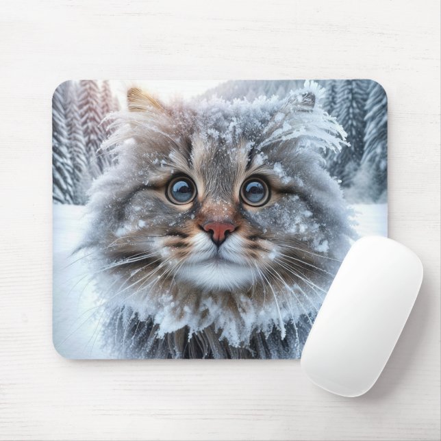Frosty Maine Coon Cat Musmatta (Med mus)