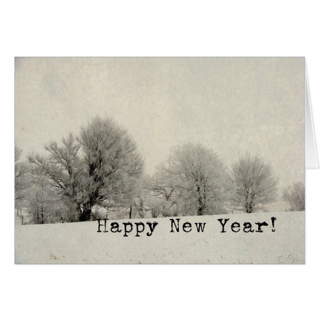 Frosty Morgonscen, Gott nytt år Hälsningskort (Framsidan Horizontal)
