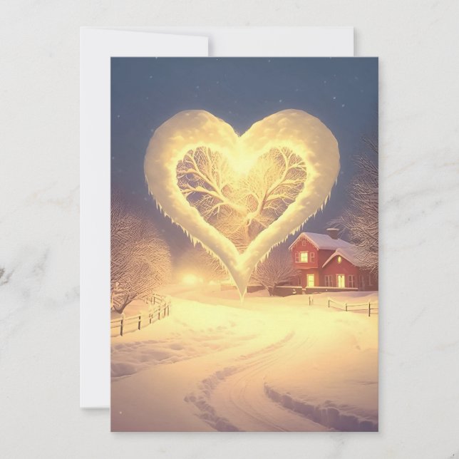 Frosty Nattens ljus: Winter Miracle Bröllop Inbjudningar (Framsida)