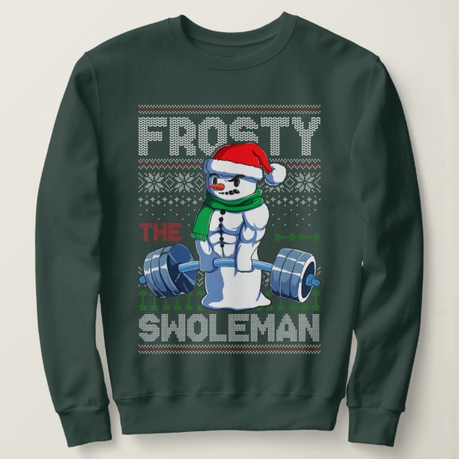 Frosty of the Swoleman Ugly jul Sweater Funny T Shirt (Design framsida)