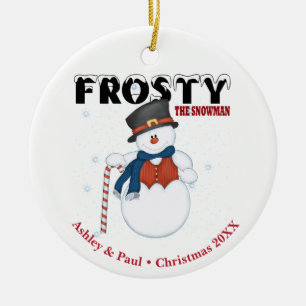 Frosty Personligen Snögubbe jul Julgransprydnad Keramik