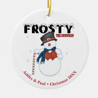 Frosty Personligen Snögubbe jul Julgransprydnad Keramik