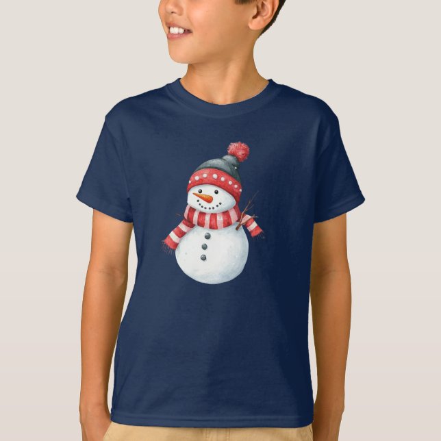 "Frosty Roligt: Santa Snögubbe Tee" T Shirt (Framsida)