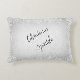 Frosty silver grått-gnistran jul prydnadskudde