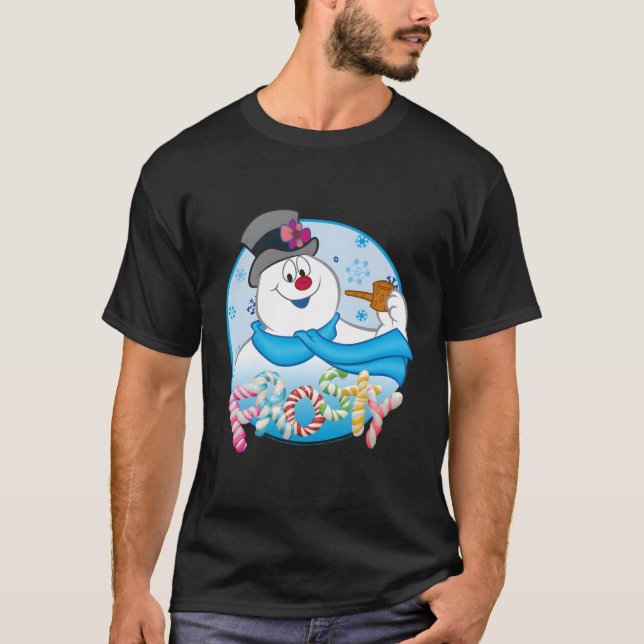 Frosty Snö Candy Brev Porträtt T Shirt (Framsida)