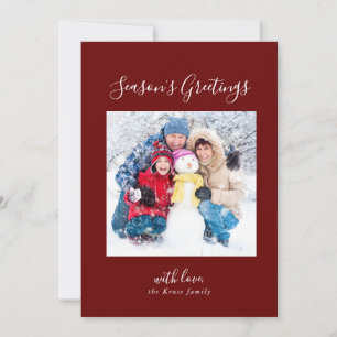 Frosty Snö White Family Photo Season hälsningar Julkort