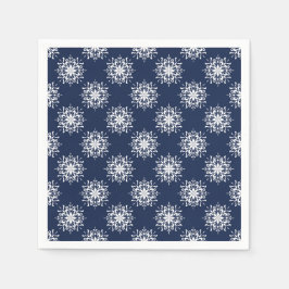 Frosty snöflingor formgivning vid midnatt blå himm pappersservett