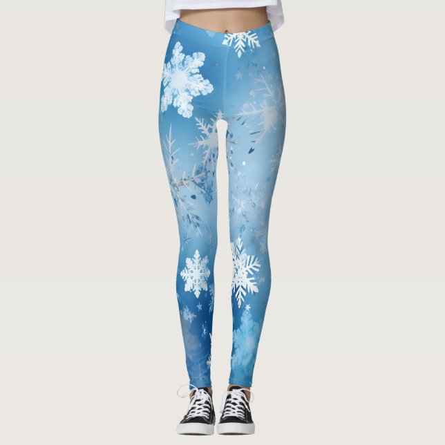 Frosty Snöflingor Leggings (Framsida)