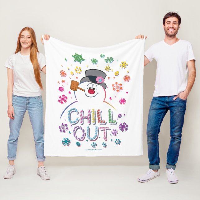 Frosty Snögubbe™ | "Chill Out" Rainbow Färg Fleecefilt (På plats)