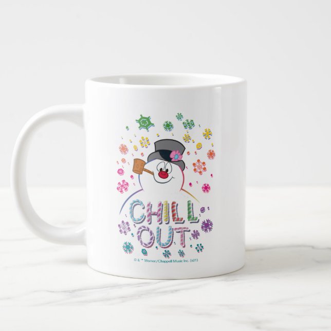 Frosty Snögubbe™ | "Chill Out" Rainbow Färg Jumbo Mugg (Vänster)