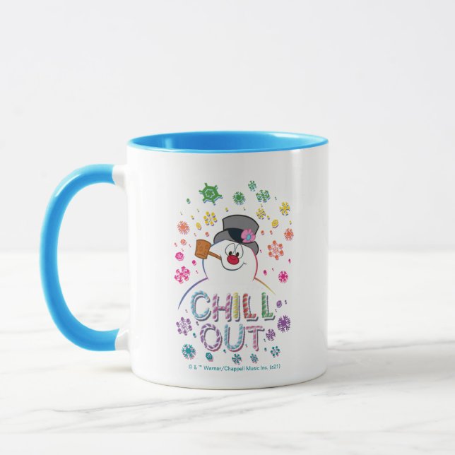 Frosty Snögubbe™ | "Chill Out" Rainbow Färg Mugg (Vänster)