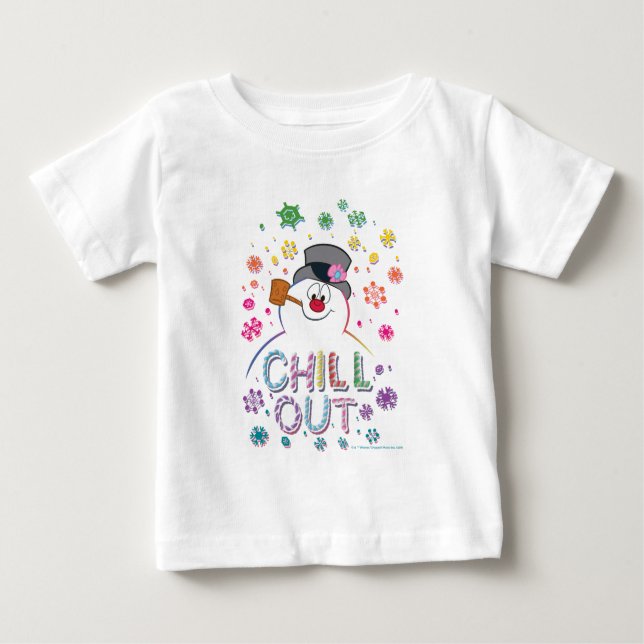 Frosty Snögubbe™ | "Chill Out" Rainbow Färg T Shirt (Framsida)
